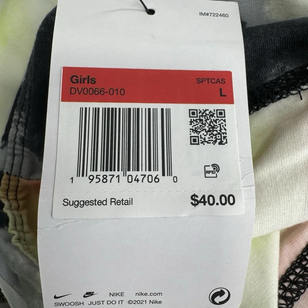 Nike Active Leggings Girls Large High Rise Full Length Tight‎ Fit Tie Dye NWT